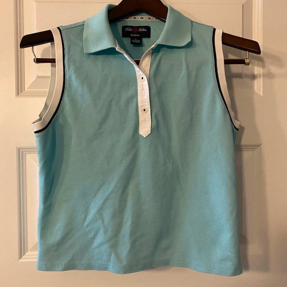 WOMENS 👚Brooks Brothers -ProSport Sleeveless Polo -size:L - EXCELLENT CONDITION
